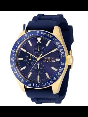 Invicta Navy and Gold Sport Chronograph Watch